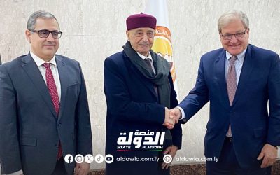 رئيس مجلس النواب يناقش مع المبعوث الأمريكي دعم العملية السياسية في ليبيا.