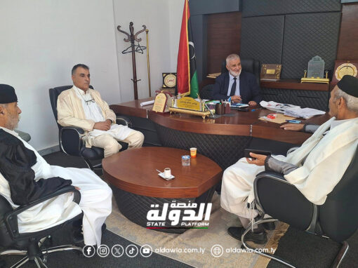 وزير الزراعة والثروة الحيوانية بالحكومة الليبية يبحث مع رئيس المجلس التسييري لبني وليد سبل تطوير الزراعة