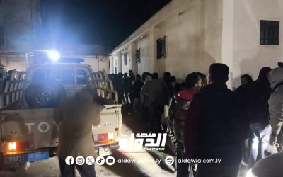 جهاز مكافحة الهجرة يتمكن ضبط عدد من الوافدين في بلدية شحات.