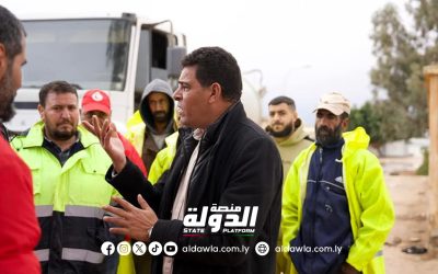 لجنة من وزارة الموارد المائية تقيم الأضرار الناتجة عن الأمطار في مدينتي اجدابيا وسلوق