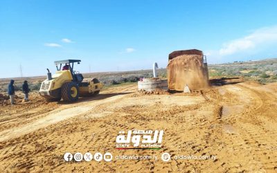 جهاز النهر الصناعي يواصل إصلاح انجرافات السيول على خط أجدابيا – سرت
