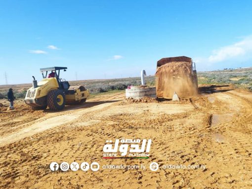 جهاز النهر الصناعي يواصل إصلاح انجرافات السيول على خط أجدابيا – سرت
