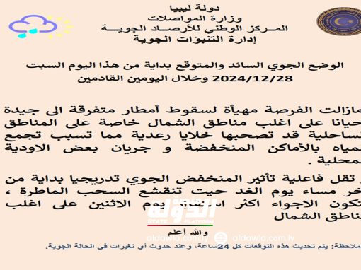 المركز الوطني للأرصاد يؤكد استمرار هطول الأمطار والتقلبات الجوية حتى الاثنين القادم