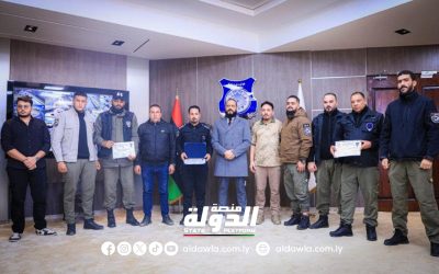 مدير أمن بنغازي الكبرى يستقبل وحدة كلاب الأثر بعد تدريب متقدم في تركيا