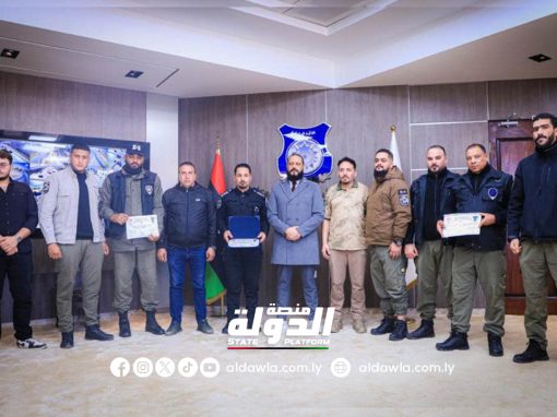 مدير أمن بنغازي الكبرى يستقبل وحدة كلاب الأثر بعد تدريب متقدم في تركيا