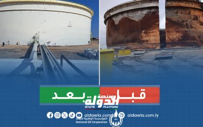 شركة الواحة تعيد بناء خزان نفطي بسعة 500 ألف برميل بأياد وطنية لأول مرة.