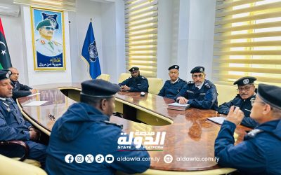 مدير أمن مرزق يعقد اجتماعا أمنيا لتقييم الوضع الأمني في المدينة.