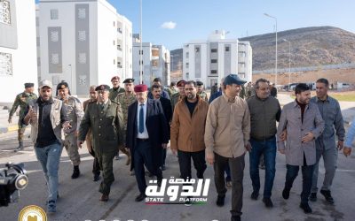 المستشار صالح و رئيس الحكومة و مدير صندوق الإعمار ورئيس الأركان يطلعون على المشاريع بدرنة