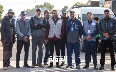 أهالي سرت يستقبلون قافلة الجهاز الوطني للتنمية بعد عودتها من ترهونة