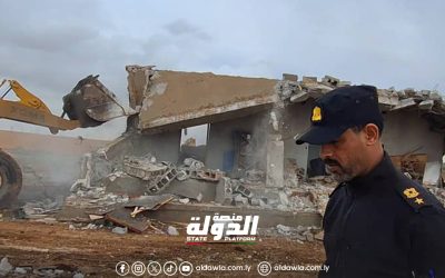 لجنة إعادة تنظيم الجفرة تواصل جهود إزالة التعديات والمخالفات