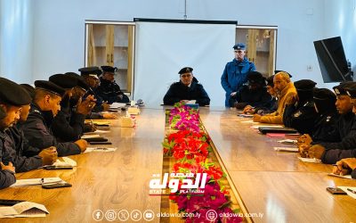 مدير أمن مرزق يجتمع مع رؤساء الأقسام والمراكز التابعة بالمديرية