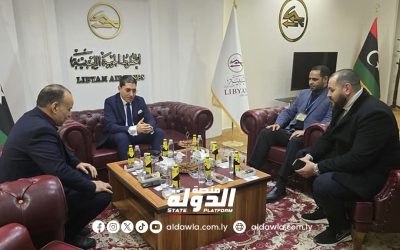 وزير العمل والتأهيل يزور مقر شركة الخطوط الجوية الليبية في بنغازي