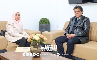 وزير العدل يناقش مع النائبة عائشة الطبلقي قضايا الحريات العامة وحقوق الإنسان
