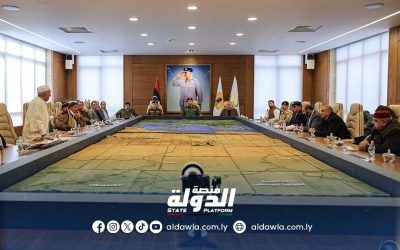 الفريق ركن صدام خليفة يستقبل وفداً من مشايخ وأعيان قبائل الجبل الأخضر