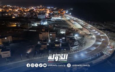 صندوق الإعمار يعلن تشغيل إضاءة جسر ميناء درنة في خطوة نحو استكمال المشروع