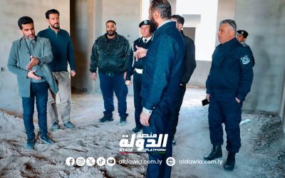 مدير أمن بنغازي يتفقد المراحل النهائية لمقر المديرية الجديد بمنطقة الهواري