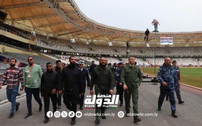 اللواء هويدي يتفقد الاستعدادات الأمنية لافتتاح ملعب بنغازي الدولي