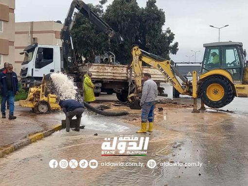 شركة المياه تجري أعمال صيانة طارئة للخط الممتد من شارع الحجاز حتى شارع الوحدة العربية