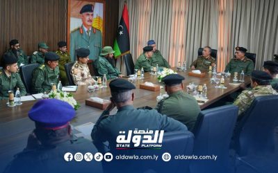 اجتماع بمقر رئاسة أركان القوات البرية لتثبيت القوة العمومية وضمان سير العمل اللوجستي