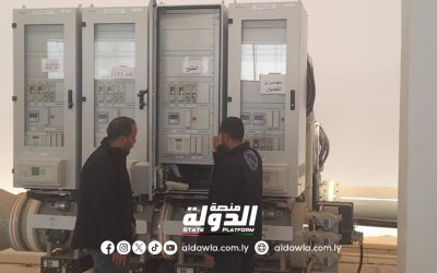 شركة الكهرباء تعلن شحن خط الخليج – جارف في مدينة سرت