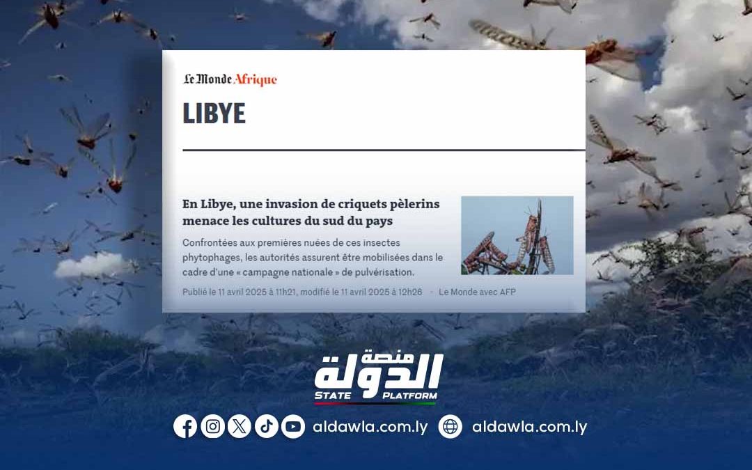 يومية (لوموند الفرنسية) ترصد غزو الجراد لجنوب البلاد