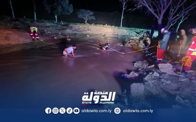 انتشال جثمان طفلتين غرقا في سيول بني وليد